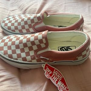 Vans Pink Checkered Slip On - unworn